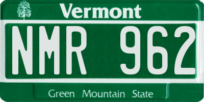 VT license plate NMR962