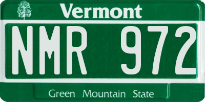 VT license plate NMR972