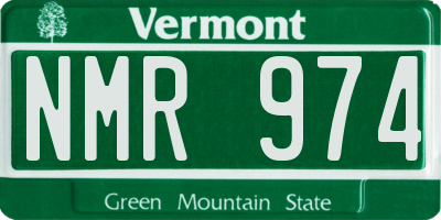VT license plate NMR974