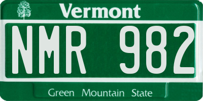 VT license plate NMR982