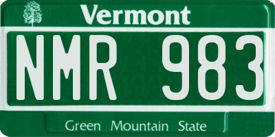 VT license plate NMR983