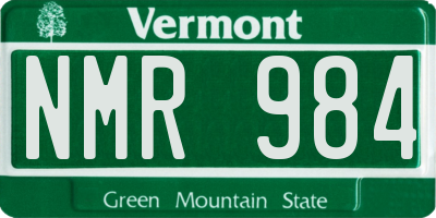 VT license plate NMR984
