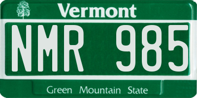VT license plate NMR985
