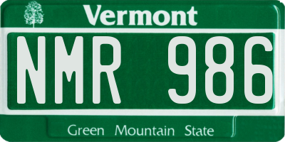 VT license plate NMR986
