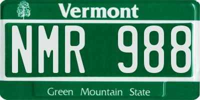 VT license plate NMR988