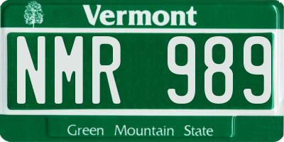 VT license plate NMR989