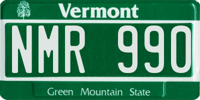 VT license plate NMR990