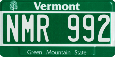 VT license plate NMR992