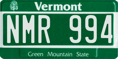 VT license plate NMR994