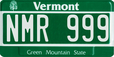 VT license plate NMR999