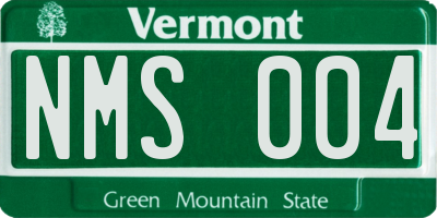 VT license plate NMS004