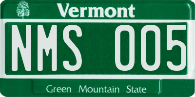 VT license plate NMS005