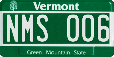 VT license plate NMS006