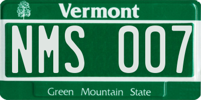 VT license plate NMS007