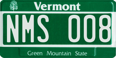VT license plate NMS008