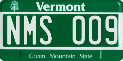 VT license plate NMS009