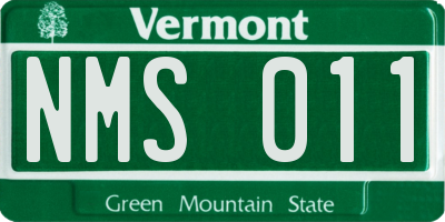 VT license plate NMS011