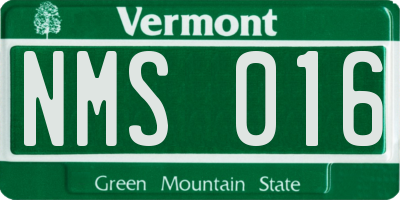 VT license plate NMS016