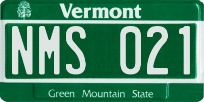 VT license plate NMS021