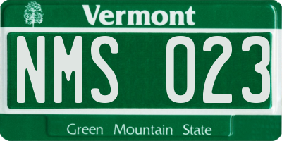 VT license plate NMS023
