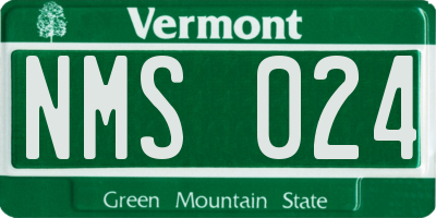 VT license plate NMS024