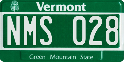 VT license plate NMS028