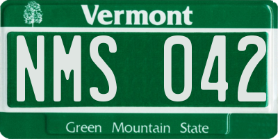 VT license plate NMS042