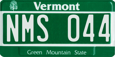 VT license plate NMS044