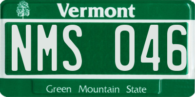 VT license plate NMS046