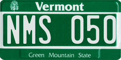 VT license plate NMS050