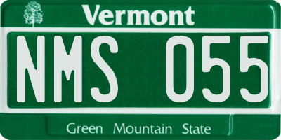 VT license plate NMS055