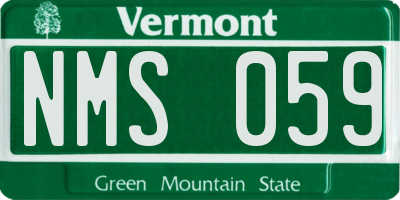 VT license plate NMS059
