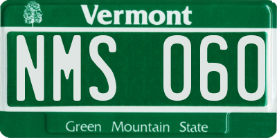 VT license plate NMS060