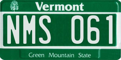 VT license plate NMS061