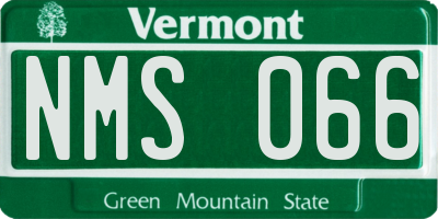 VT license plate NMS066