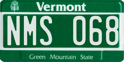 VT license plate NMS068