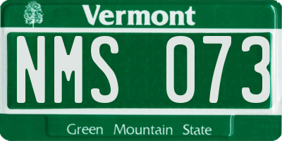 VT license plate NMS073