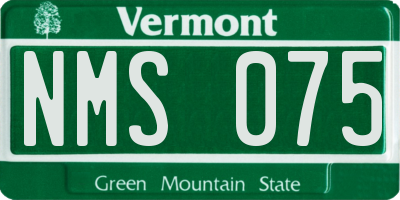 VT license plate NMS075