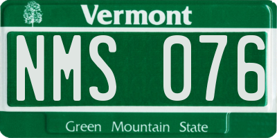 VT license plate NMS076
