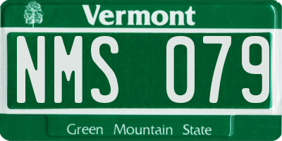 VT license plate NMS079