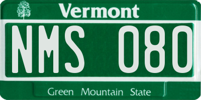 VT license plate NMS080