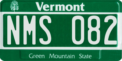 VT license plate NMS082