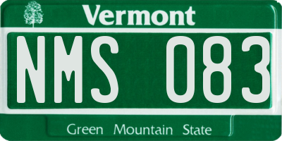 VT license plate NMS083