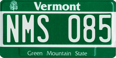 VT license plate NMS085