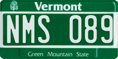 VT license plate NMS089