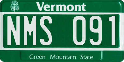 VT license plate NMS091