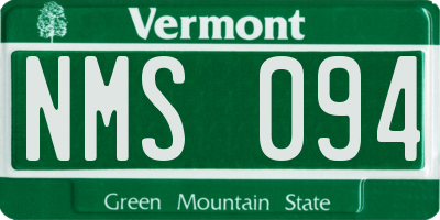 VT license plate NMS094