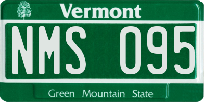 VT license plate NMS095