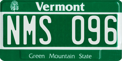 VT license plate NMS096