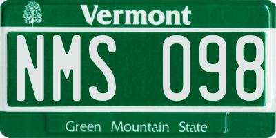 VT license plate NMS098